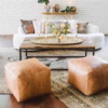 Luxury Moroccan Handmade Leather Pouf - Add Warmth and Elegance to Your Home or Office
