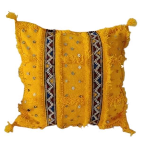 Luxury Handmade Moroccan Traditional Berber Wedding Blanket Unstuffed Pillow - Unique Handira Cushion Cover