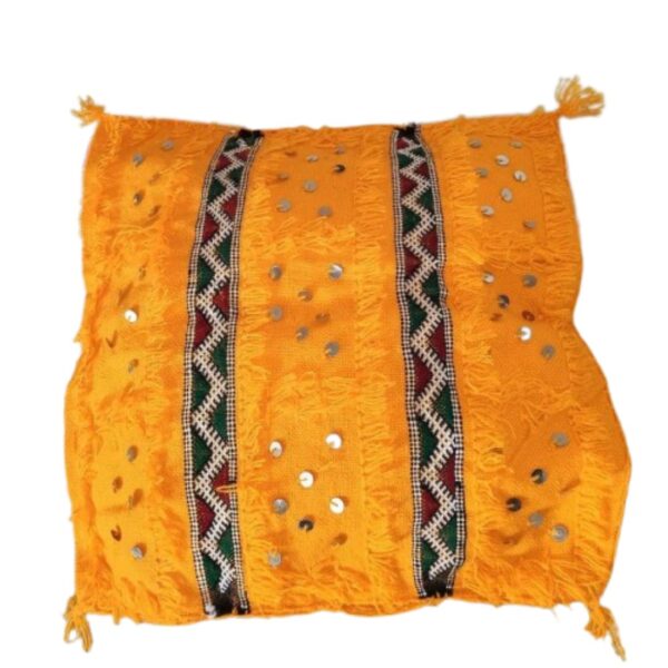 Luxury Handmade Moroccan Traditional Berber Wedding Blanket Unstuffed Pillow - Unique Handira Cushion Cover - Image 4