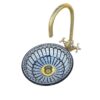 Elegant Moroccan Handmade, Hand painted Ceramic Sink with Brass Drain - A Timeless Work of Art - Image 5