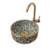 Elegant Moroccan Handmade, Hand painted Ceramic Sink with Brass Drain - A Timeless Work of Art - Image 5