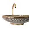 Elegant Moroccan Handmade, Hand painted Ceramic Sink with Brass Drain - A Timeless Work of Art - Image 5