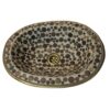 Elegant Hand-hammered brass sink studded with wood and resin