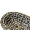 Elegant Hand-hammered brass sink studded with wood and resin - Image 3