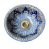 Elegant Moroccan Handmade, Hand painted Ceramic Sink with Brass Drain - A Timeless Work of Art - Image 8