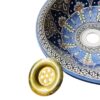 Elegant Moroccan Handmade, Hand painted Ceramic Sink with Brass Drain - A Timeless Work of Art - Image 6
