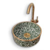 Elegant Moroccan Handmade, Hand painted Ceramic Sink with Brass Drain - A Timeless Work of Art