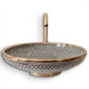 Elegant Moroccan Handmade, Hand painted Ceramic Sink with Brass Drain - A Timeless Work of Art - Image 2
