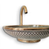 Elegant Moroccan Handmade, Hand painted Ceramic Sink with Brass Drain - A Timeless Work of Art - Image 3