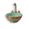 Elegant Moroccan Handmade, Hand painted Ceramic Sink with Brass Drain - A Timeless Work of Art