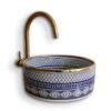 Elegant Moroccan Handmade, Hand painted Ceramic Sink with Brass Drain - A Timeless Work of Art - Image 5