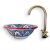 Elegant Moroccan Handmade, Hand painted Ceramic Sink with Brass Drain - A Timeless Work of Art - Image 2