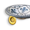 Elegant Moroccan Handmade, Hand painted Ceramic Sink with Brass Drain - A Timeless Work of Art - Image 2