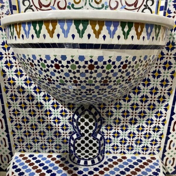 Timeless Elegance: Moroccan Mosaic Wall Fountain - Artistry in Every Drop - Image 6