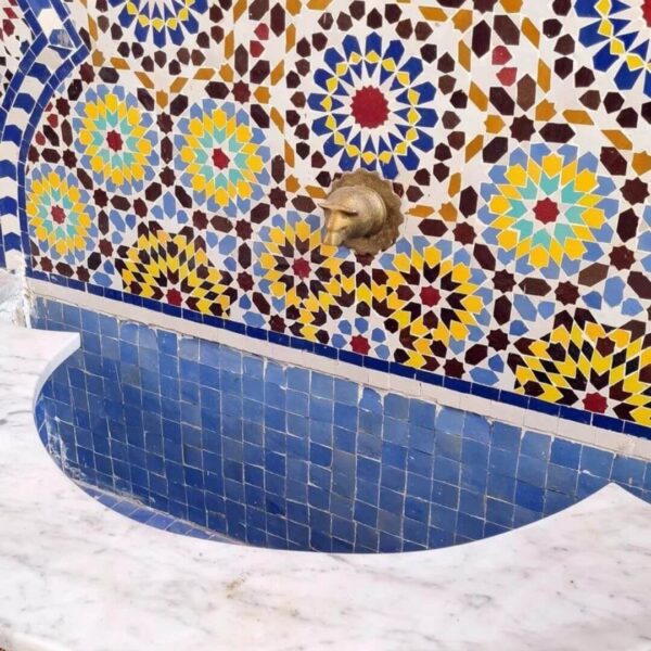 Timeless Elegance: Moroccan Mosaic Wall Fountain - Artistry in Every Drop - Image 4