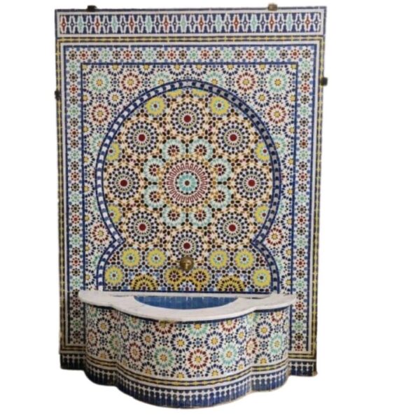 Timeless Elegance: Moroccan Mosaic Wall Fountain - Artistry in Every Drop