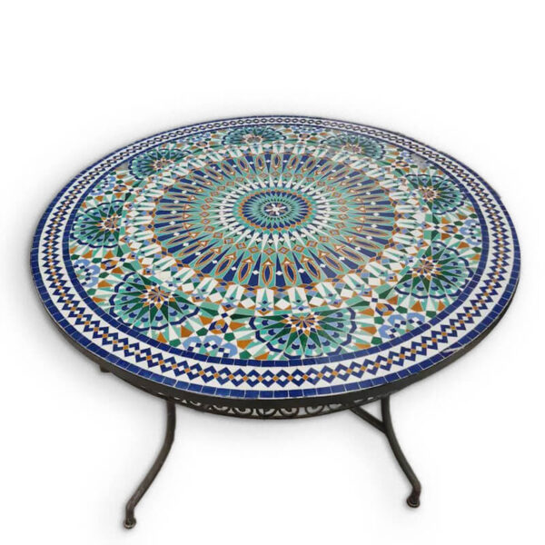 Elegant Moroccan Mosaic Table: A Timeless Work of Art for Your Indoor or Outdoor Oasis