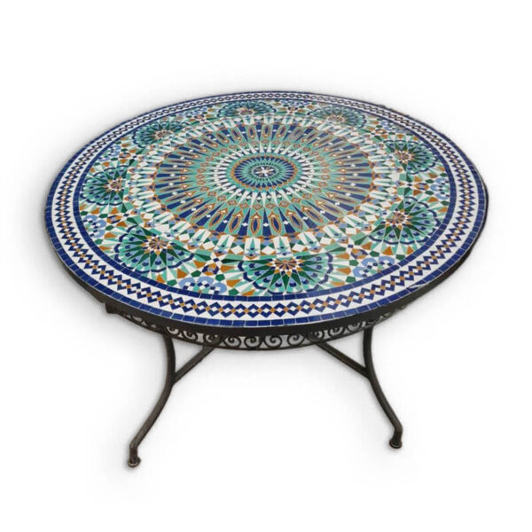 Elegant Moroccan Mosaic Table: A Timeless Work of Art for Your Indoor or Outdoor Oasis - Image 3