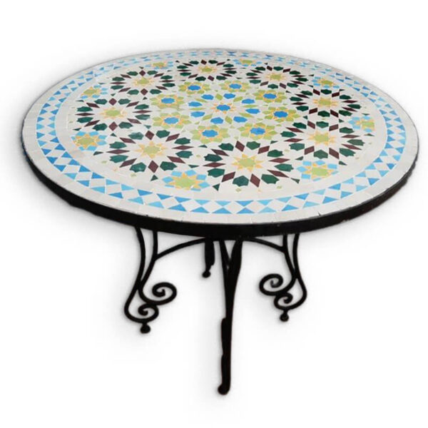 Elegant Moroccan Mosaic Table: A Timeless Work of Art for Your Indoor or Outdoor Oasis - Image 3