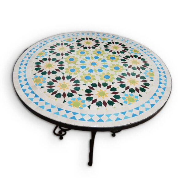 Elegant Moroccan Mosaic Table: A Timeless Work of Art for Your Indoor or Outdoor Oasis - Image 2