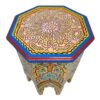 Exotic Elegance Moroccan Handmade Side Table, a Masterpiece of vibrant Hand-Painted Artistry for Your Home