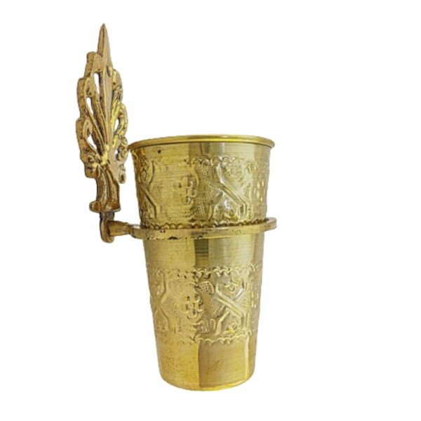 Elegant Handcrafted Moroccan solid Brass Wall Toothbrush Holder Cup