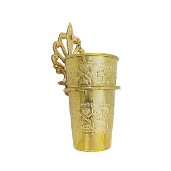 Elegant Handcrafted Moroccan solid Brass Wall Toothbrush Holder Cup - Image 5