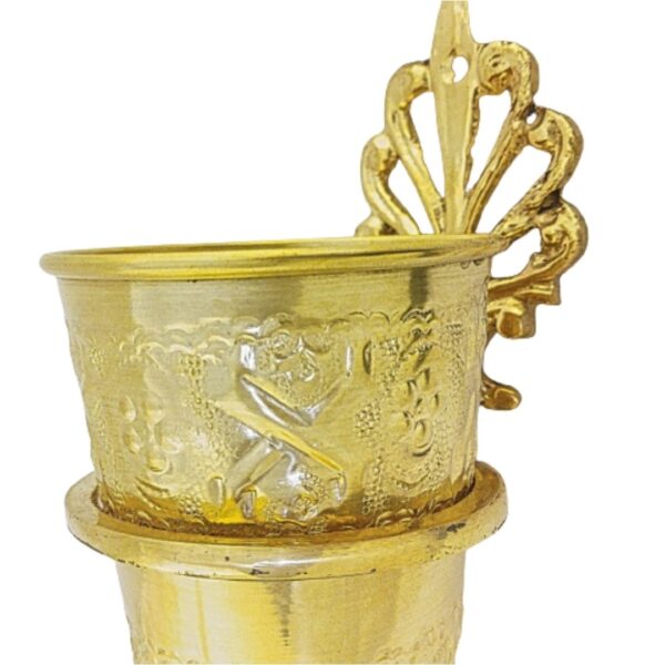 Elegant Handcrafted Moroccan solid Brass Wall Toothbrush Holder Cup - Image 4