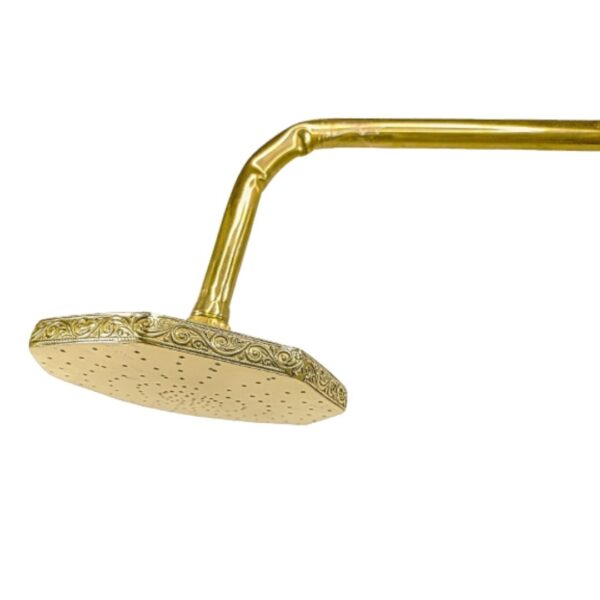 Elegant Handmade Moroccan Brass Hexagonal Shower Head - Image 3