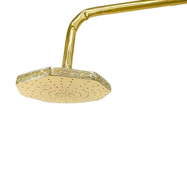 Elegant Handmade Moroccan Brass Hexagonal Shower Head - Image 2