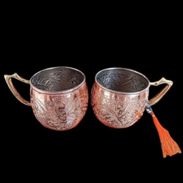 Elegant Handcrafted Moroccan Engraved red copper mug. A work of art par excellence - Image 3