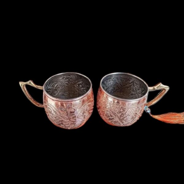 Elegant Handcrafted Moroccan Engraved red copper mug. A work of art par excellence - Image 4