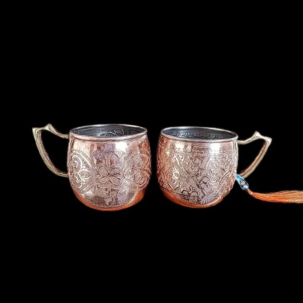 Elegant Handcrafted Moroccan Engraved red copper mug. A work of art par excellence - Image 2