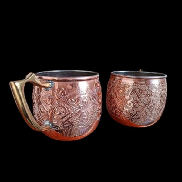 Elegant Handcrafted Moroccan Engraved red copper mug. A work of art par excellence - Image 7