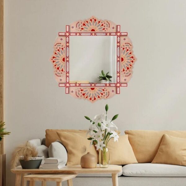 Exquisite Hand-Painted Moroccan square Mirrors - Palatial Elegance for Your Home