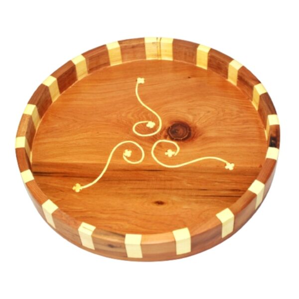 Handcrafted Thuya Wood round Serving Tray - Elevate Your Dining Experience