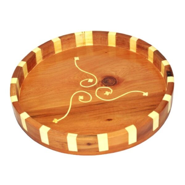 Handcrafted Thuya Wood round Serving Tray - Elevate Your Dining Experience - Image 3