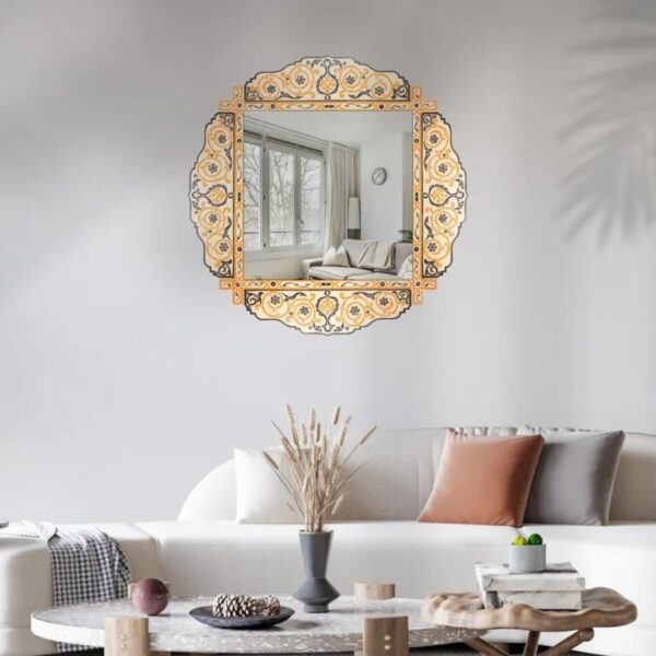 Exquisite Hand-Painted Moroccan square Mirrors - Palatial Elegance for Your Home