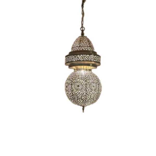 Elegant Moroccan Antique Brass Pendant Light - Handcrafted Beauty for Your Home - Image 10