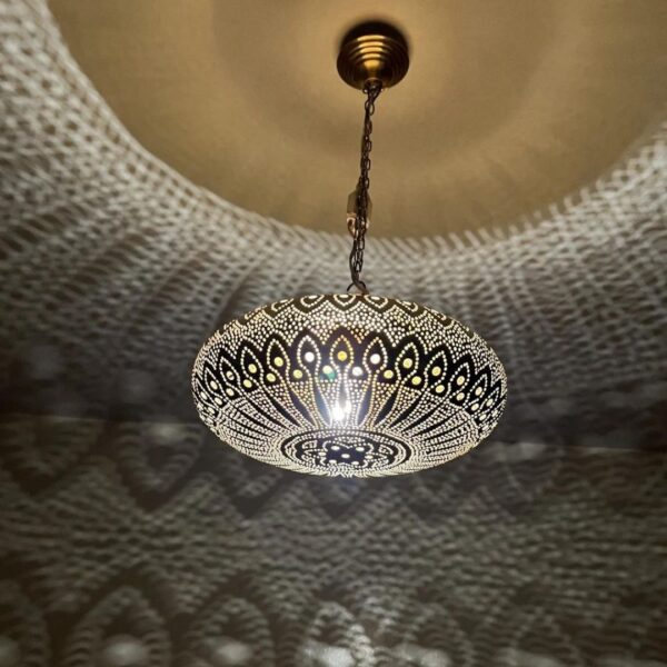 Elegant Moroccan Antique Brass Pendant Light - Handcrafted Beauty for Your Home - Image 7