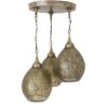 Chandelier of 3 elegant Moroccan Antique Brass Pendant Light - Handcrafted Beauty for Your Home - Image 4