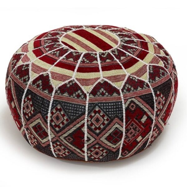 Luxury Moroccan Handmade Leather / Textile Pouf - Add Warmth and Elegance to Your Home, or Office