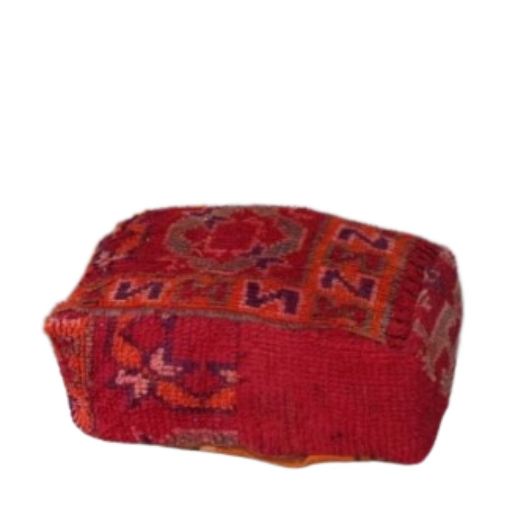 Elevate Your Decor with Handcrafted Moroccan Kilim Pouff – Vintage Elegance for Your Home - Image 7