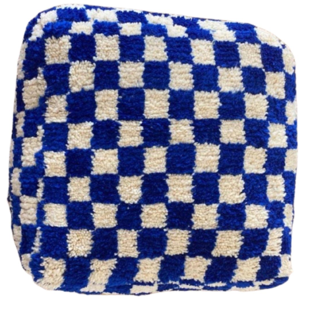 Elevate Your Decor with Handcrafted Moroccan Kilim Pouff – Vintage Elegance for Your Home