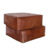 Luxury Moroccan Handmade Leather Pouf - Add Warmth and Elegance to Your Home, or Office - Image 4