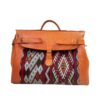 Exquisite Handcrafted Moroccan Leather Kilim Duffle Travel Bag - Unique Bohemian Style for Unisex Adventurers