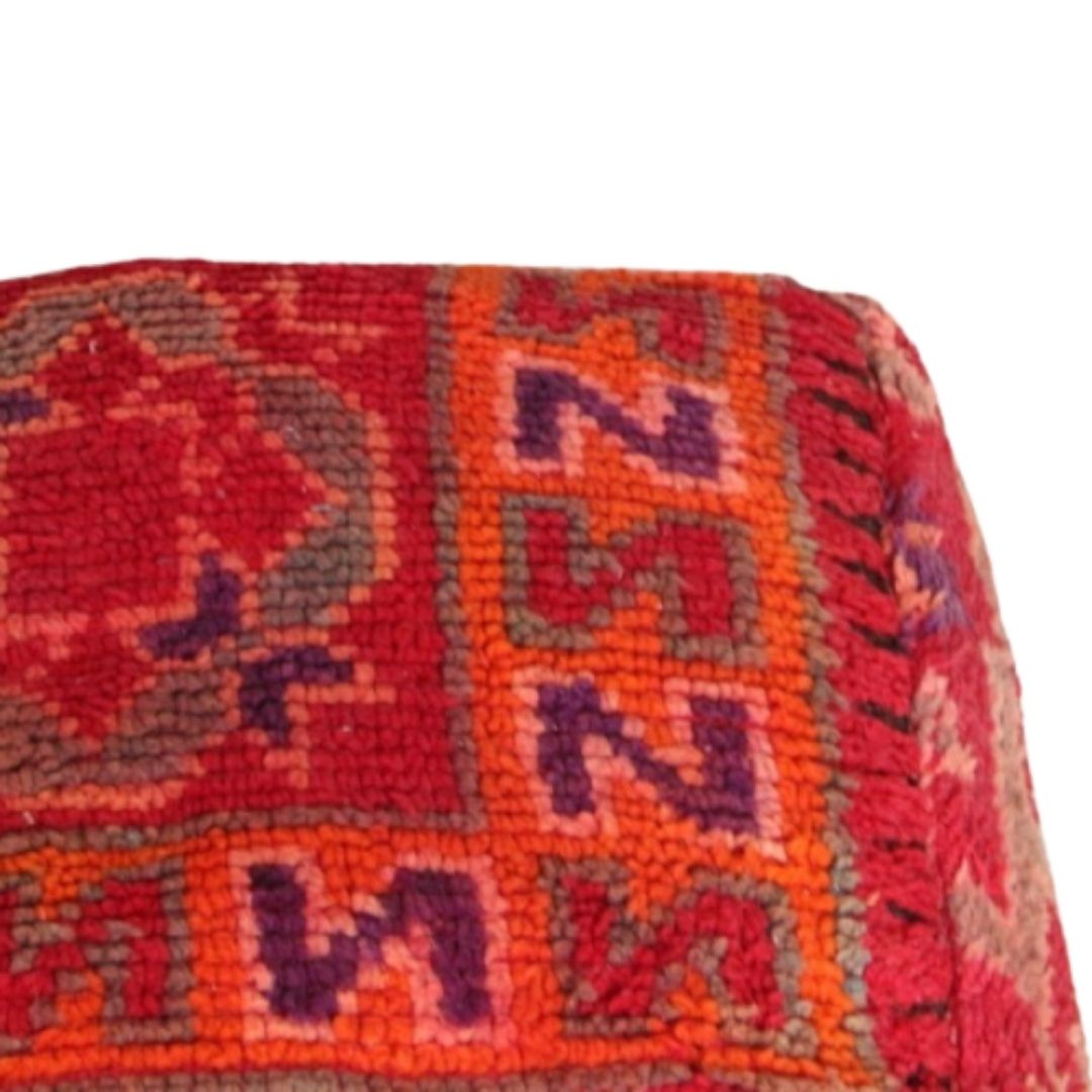 Elevate Your Decor with Handcrafted Moroccan Kilim Pouff – Vintage Elegance for Your Home - Image 3