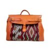 Exquisite Handcrafted Moroccan Leather Kilim Duffle Travel Bag - Unique Bohemian Style for Unisex Adventurers - Image 5