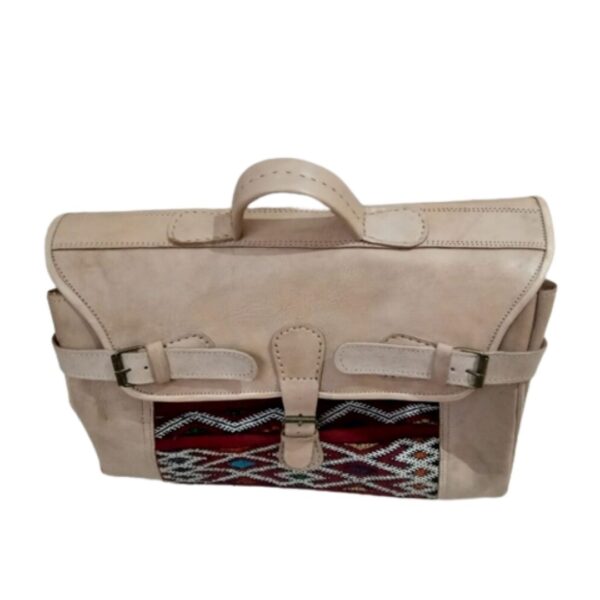 Exquisite Handcrafted Moroccan Leather Kilim Duffle Travel Bag - Unique Bohemian Style for Unisex Adventurers - Image 2