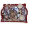 Exquisite Handcrafted Moroccan Teapot Set: Luxury Ceramic Elegance with Nickel Silver Inlays - Image 2